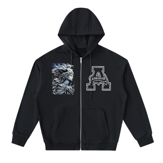 Aonaran Angelic Frost Drop-Shoulder Zip Up Hoodie