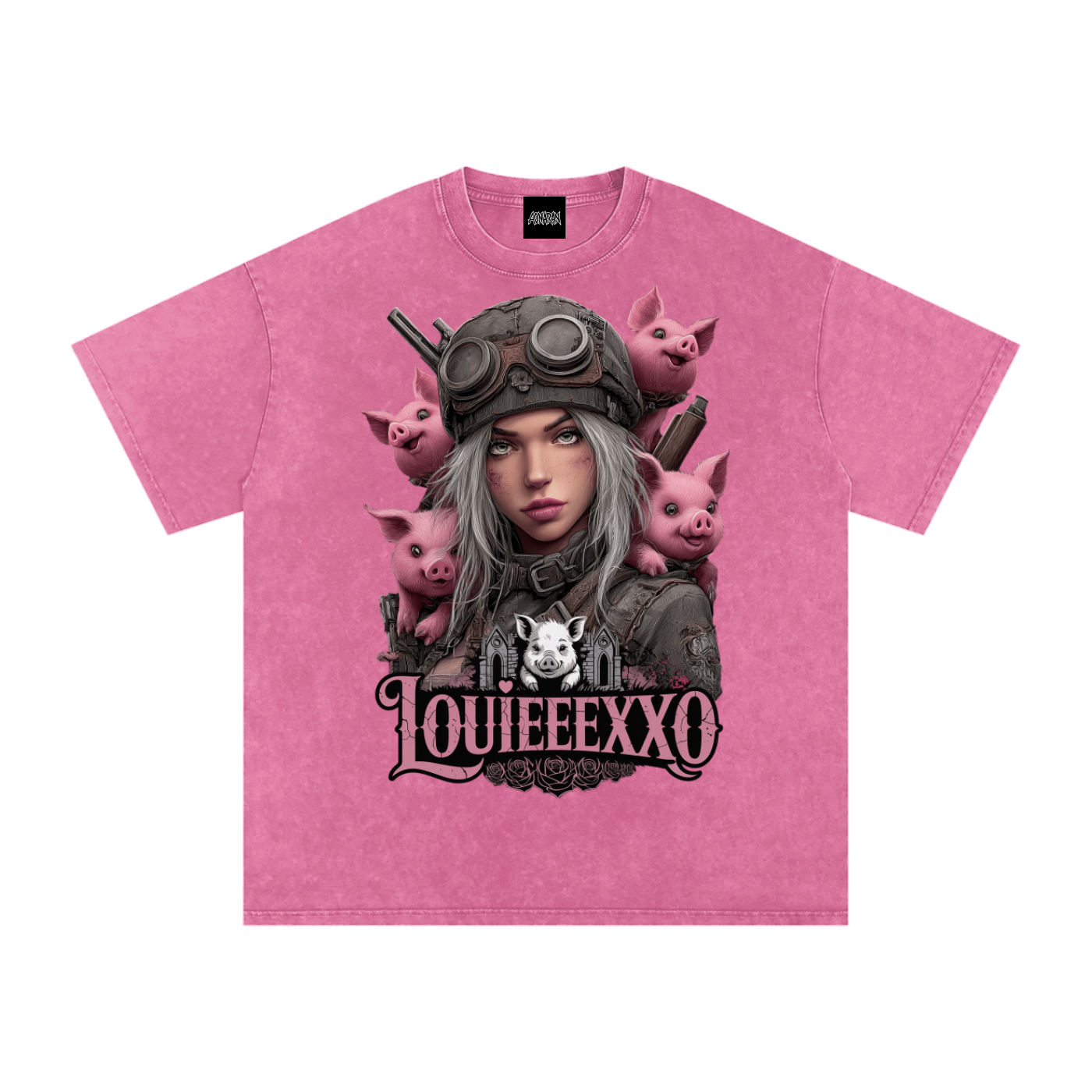 Louieeexxo Snow Washed Oversized Cotton T-Shirt