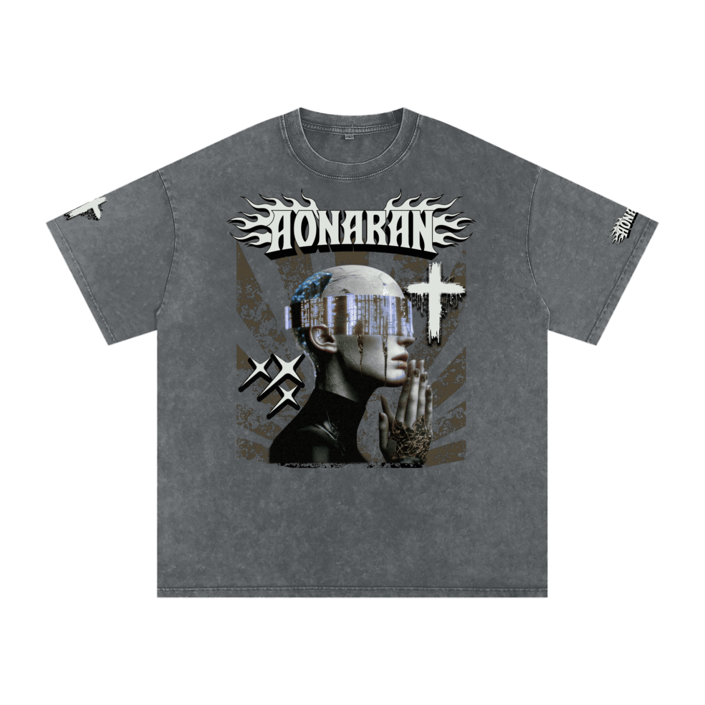 Smiling Tyrant Snow Washed Oversized Cotton T-Shirt