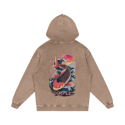 Dimple Acid Wash Oversize Hoodie