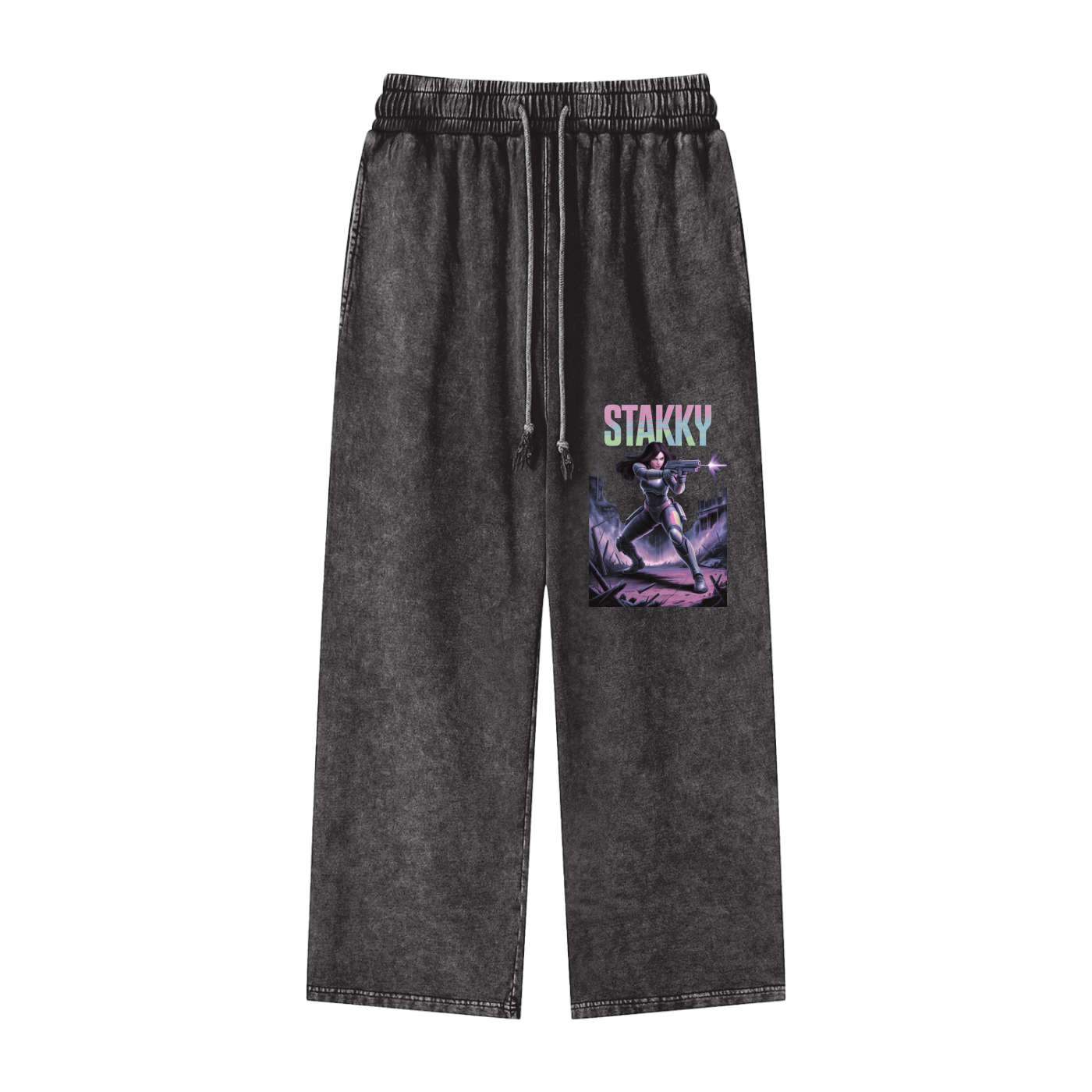 Stakky Season 2 Acid Wash Straight Leg Pants