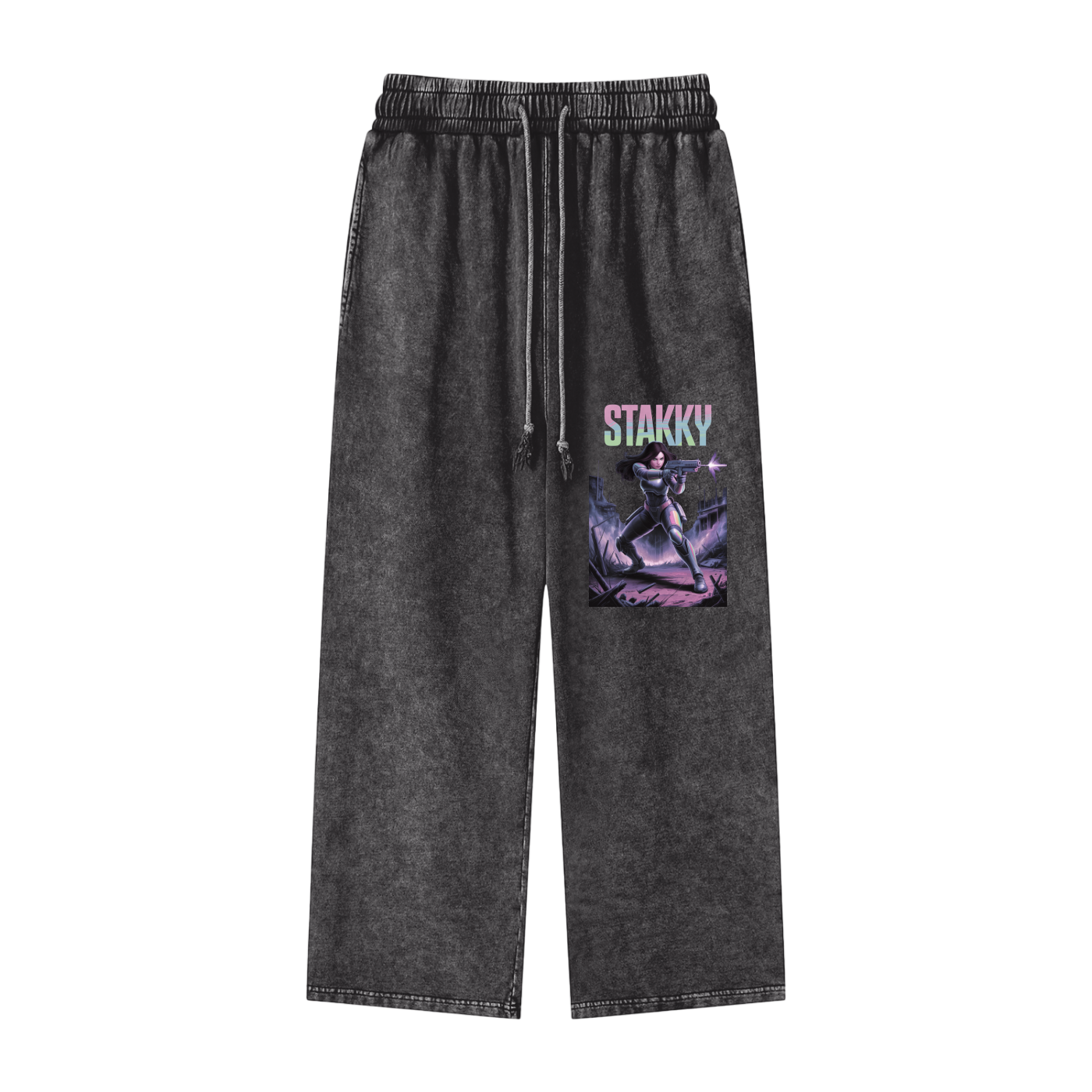 Stakky Season 2 Acid Wash Straight Leg Pants