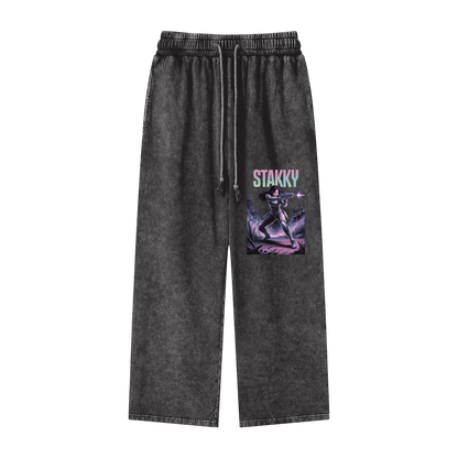 Stakky Season 2 Acid Wash Straight Leg Pants
