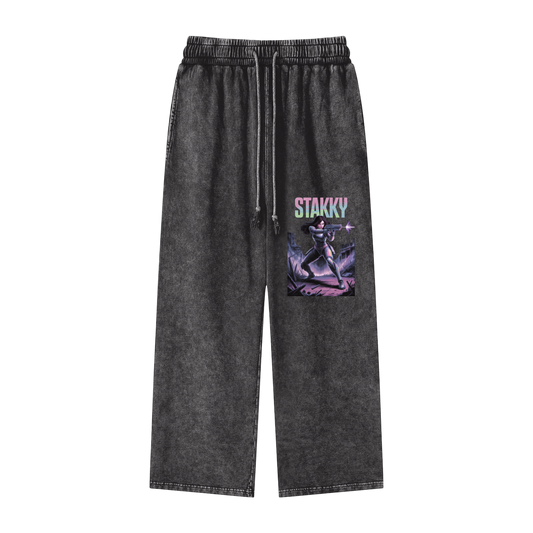 Stakky Season 2 Acid Wash Straight Leg Pants