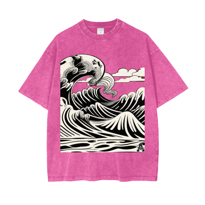 Aonaran Graphic Acid Wash Oversize T-Shirt