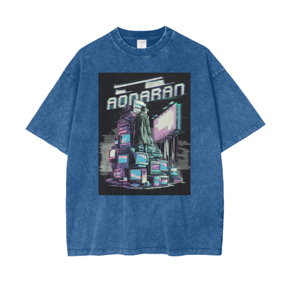 Aonaran Graphic Acid Wash Oversize T-Shirt