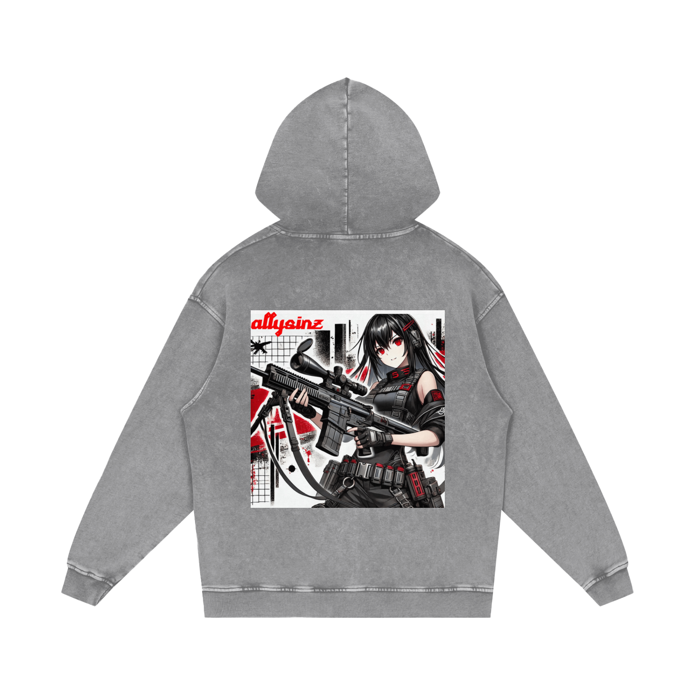 Allysinz Acid Wash Oversize Hoodie