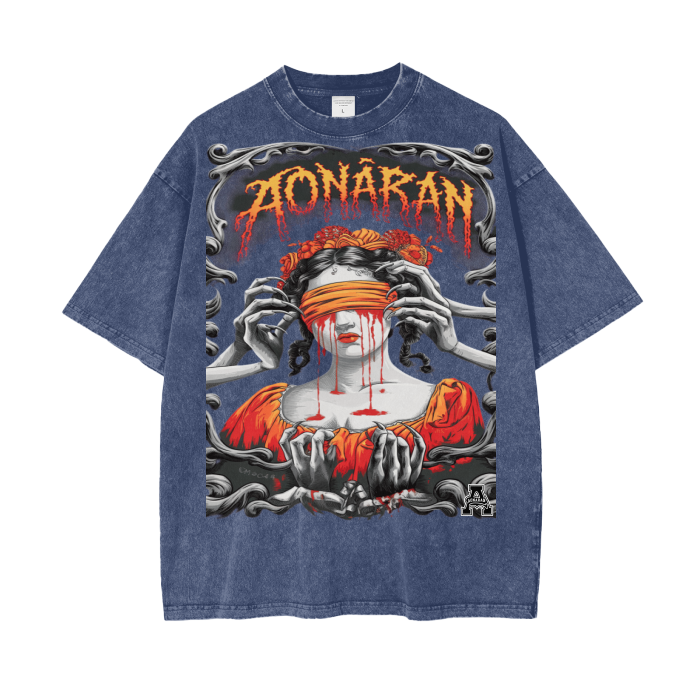 Aonaran Graphic Acid Wash Oversize T-Shirt