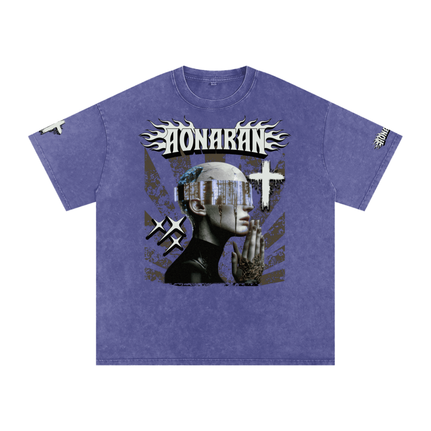 Smiling Tyrant Snow Washed Oversized Cotton T-Shirt