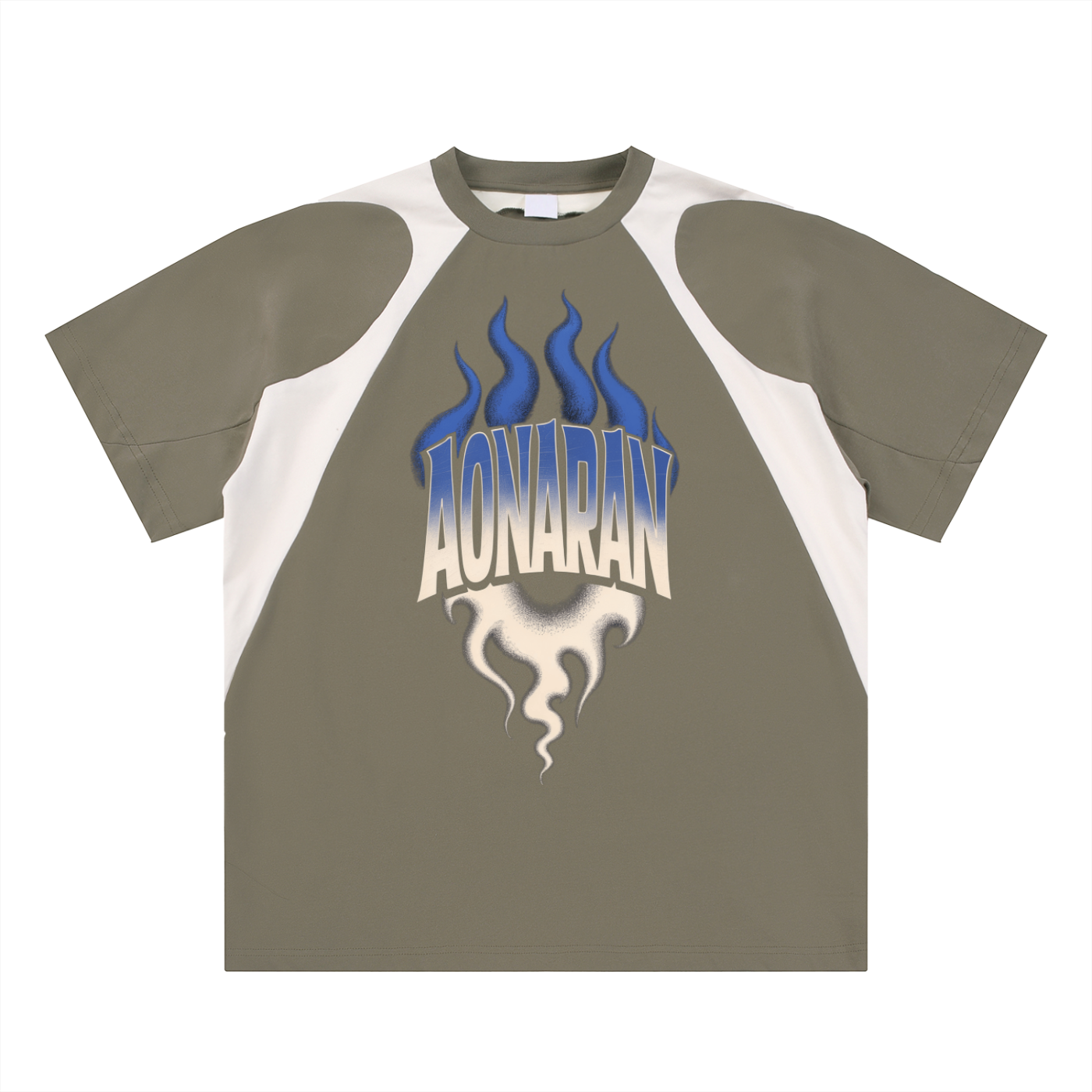 Aonaran Varsity Contrast Panel Cotton T-Shirt