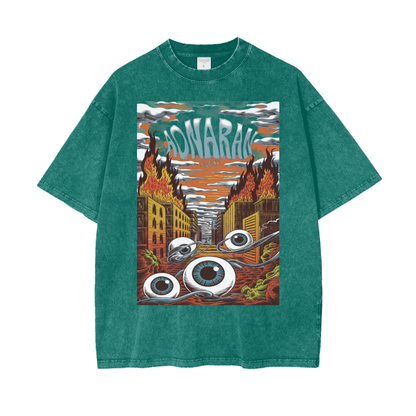 Aonaran Graphic Acid Wash Oversize T-Shirt