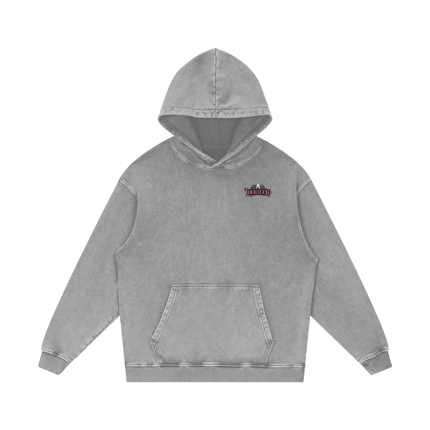 Louieeexxo Snow Washed Loose Cotton Hoodie