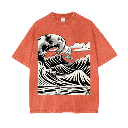 Aonaran Graphic Acid Wash Oversize T-Shirt