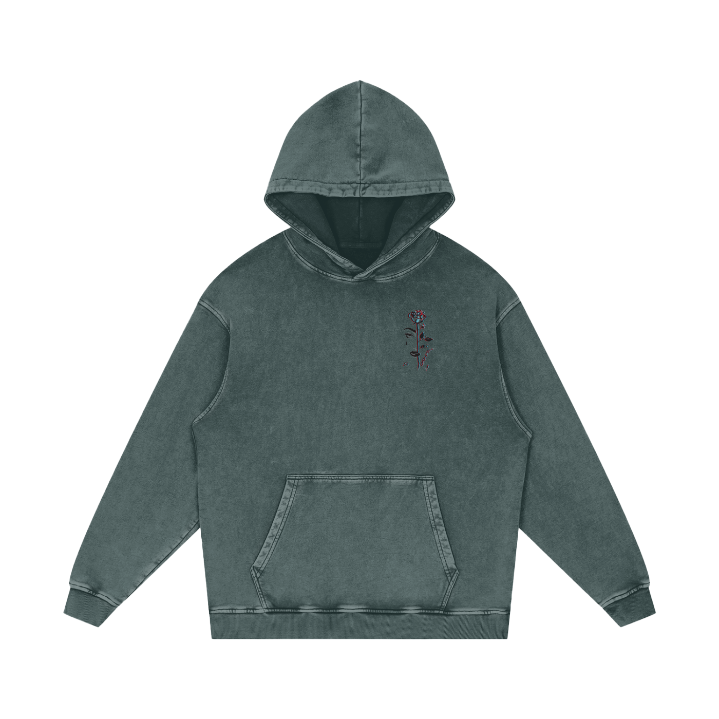 Aonaran 3D Bone Acid Wash Oversize Hoodie