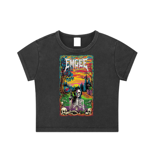 EMGEE Snow Washed Crop Top