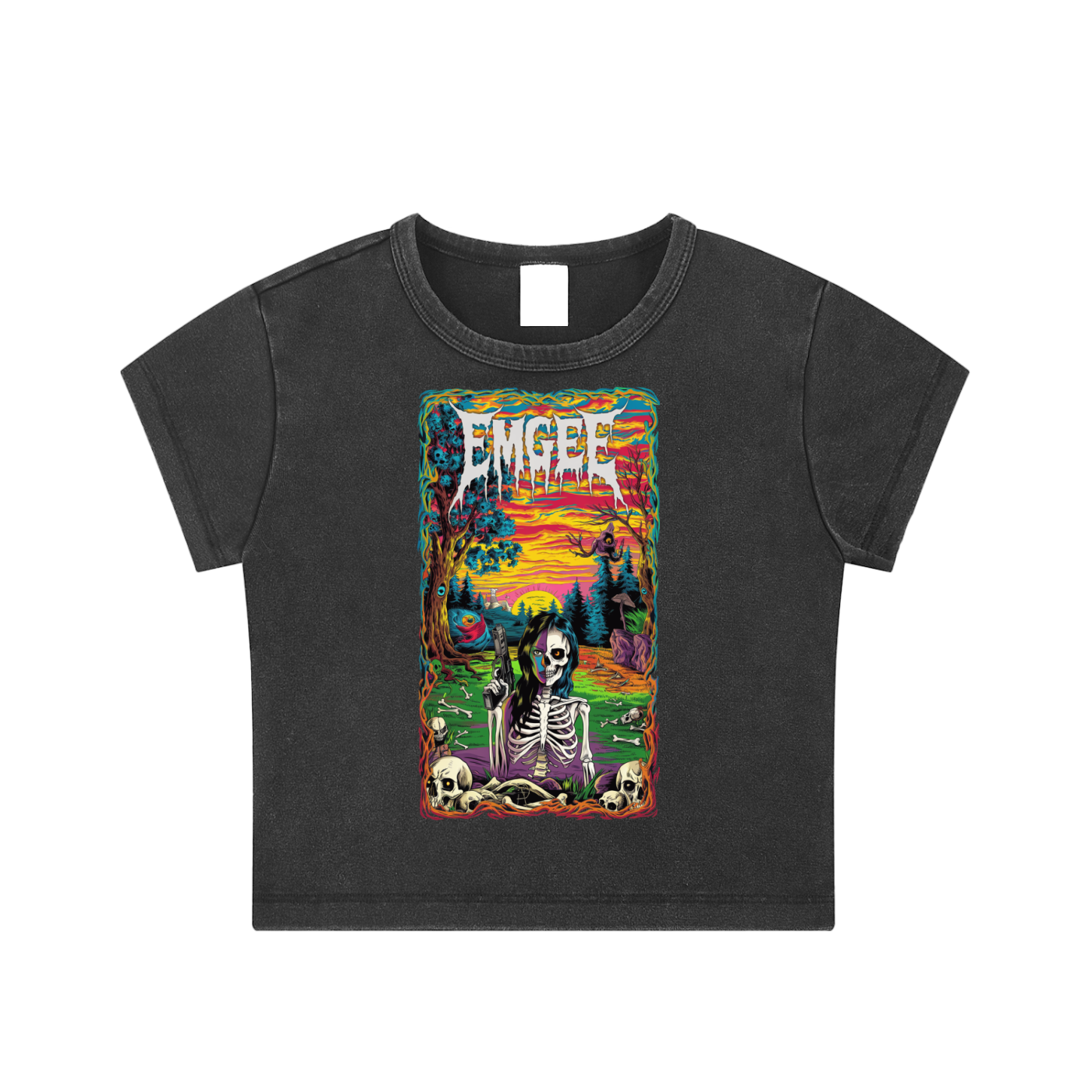 EMGEE Snow Washed Crop Top