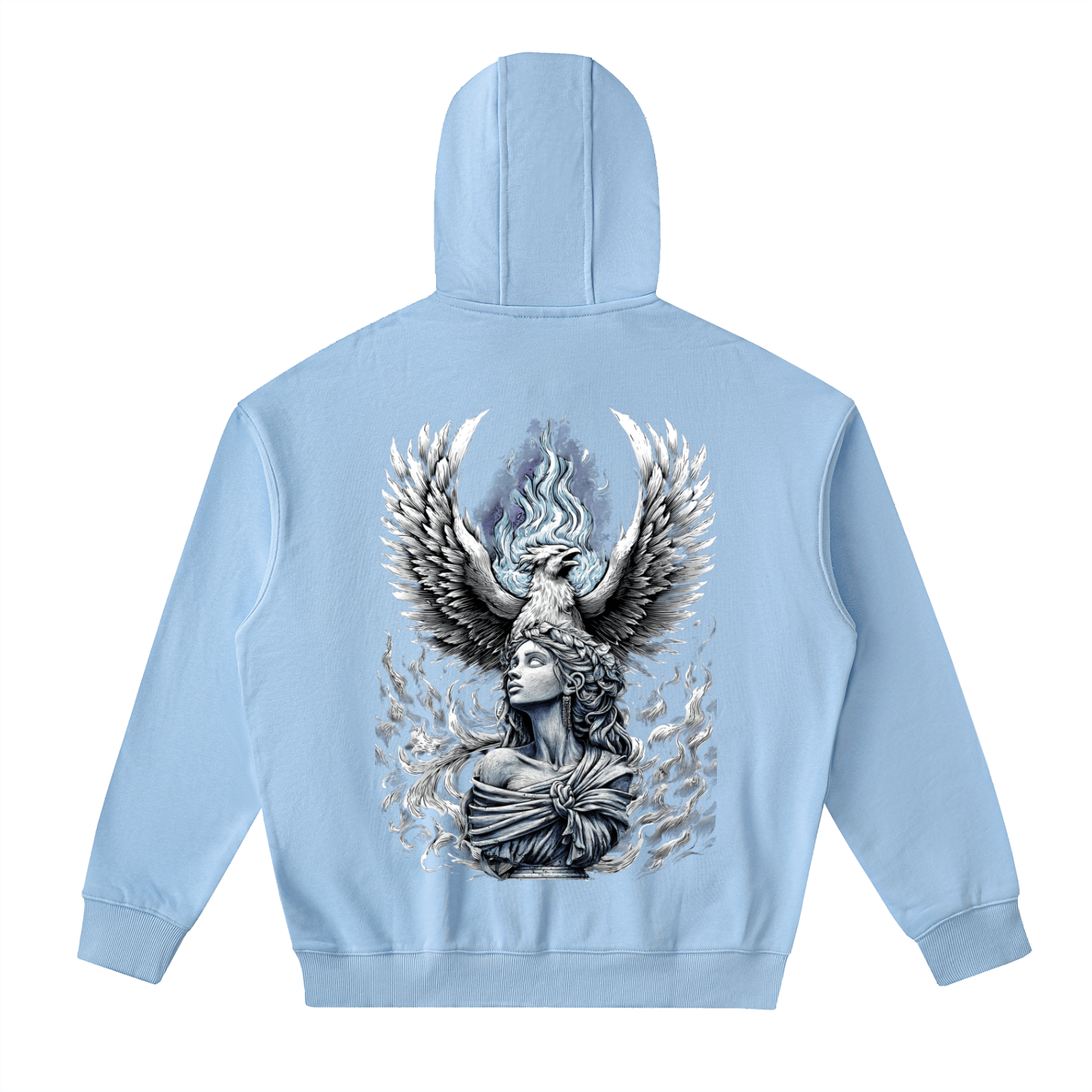 Aonaran Angelic Frost Drop-Shoulder Zip Up Hoodie