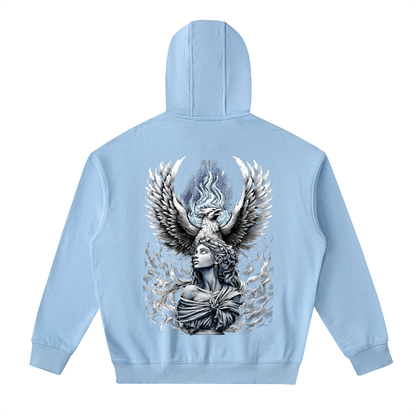 Aonaran Angelic Frost Drop-Shoulder Zip Up Hoodie