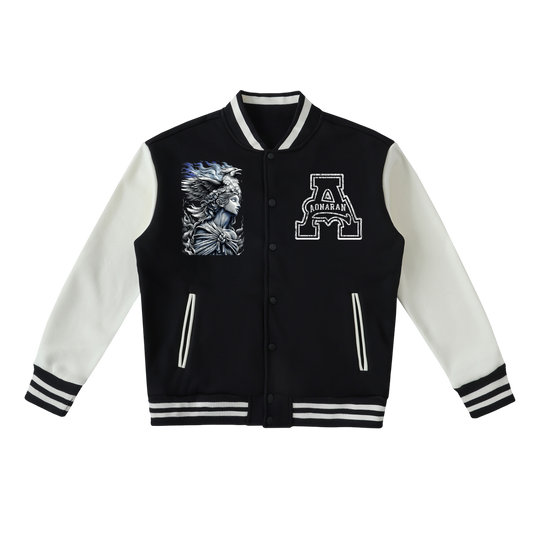 Aonaran Angelic Frost Two-Tone Fleeced Varsity Jacket
