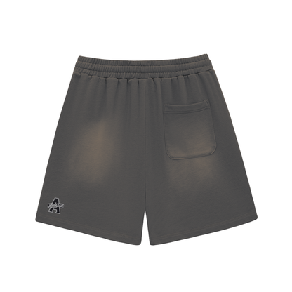 Aonaran 1 OFF Sun Fade Raw Edge Cotton Shorts