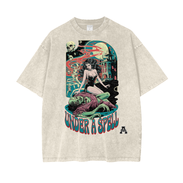 Aonaran Graphic Acid Wash Oversize T-Shirt