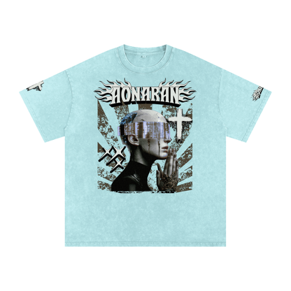 Smiling Tyrant Snow Washed Oversized Cotton T-Shirt