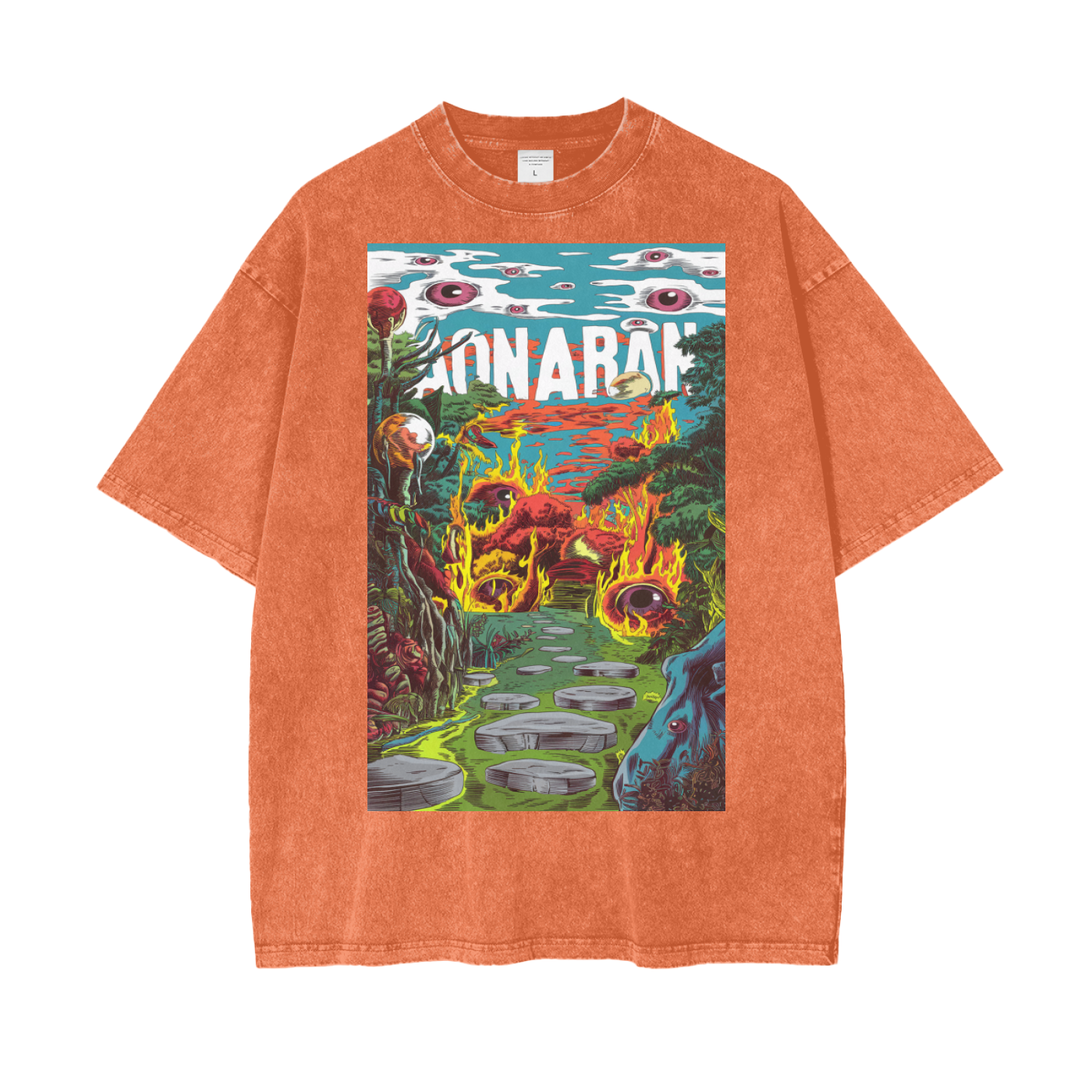 Aonaran Graphic Acid Wash Oversize T-Shirt
