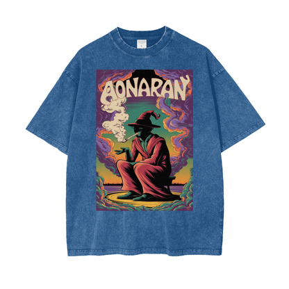 Aonaran Graphic Acid Wash Oversize T-Shirt