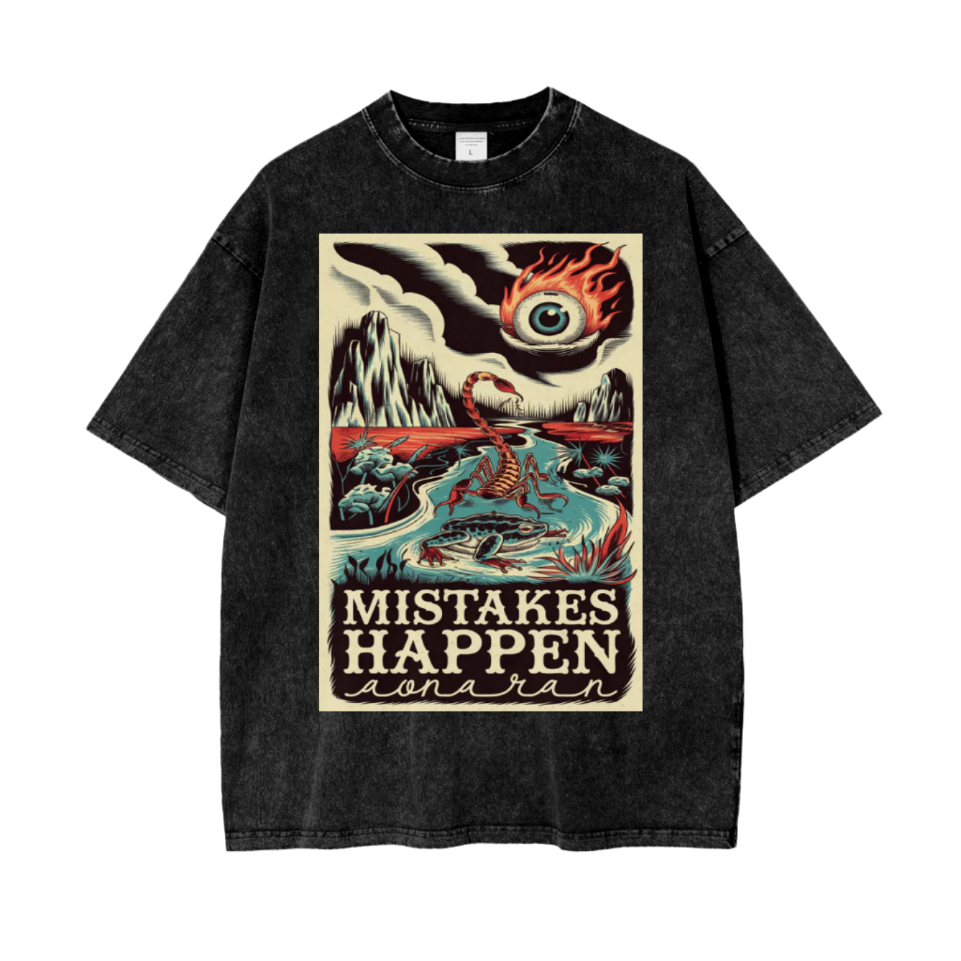 Aonaran Graphic Acid Wash Oversize T-Shirt