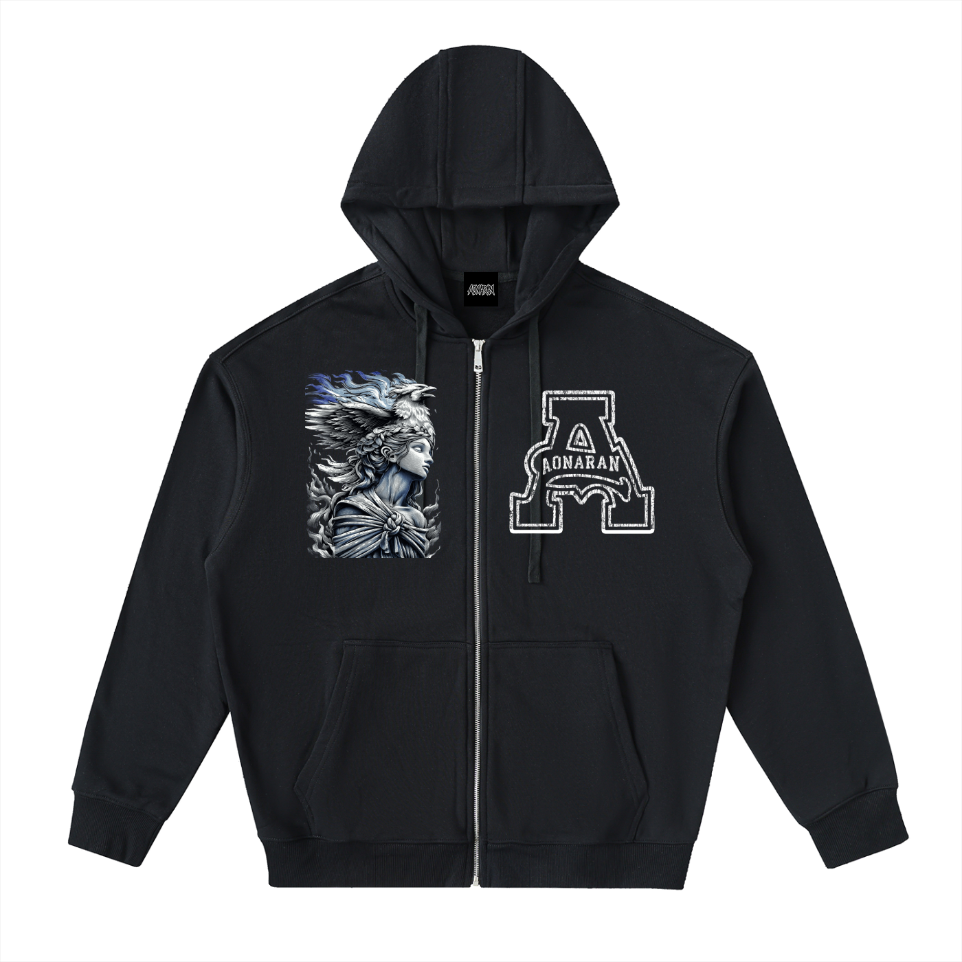 Aonaran Angelic Frost Drop-Shoulder Zip Up Hoodie