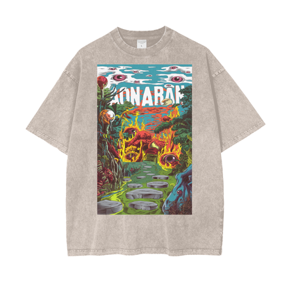 Aonaran Graphic Acid Wash Oversize T-Shirt