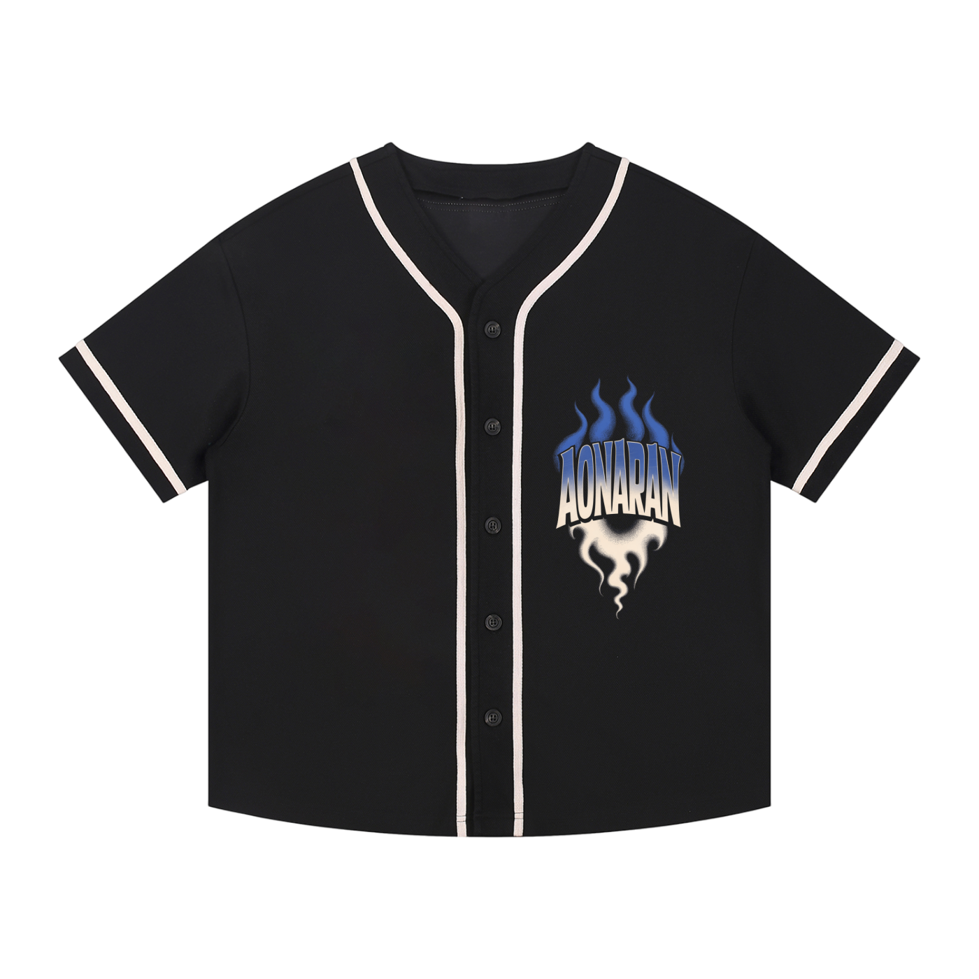 Aonaran Varsity Contrast Piped Button-Up Jersey