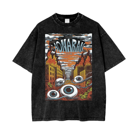 Aonaran Graphic Acid Wash Oversize T-Shirt