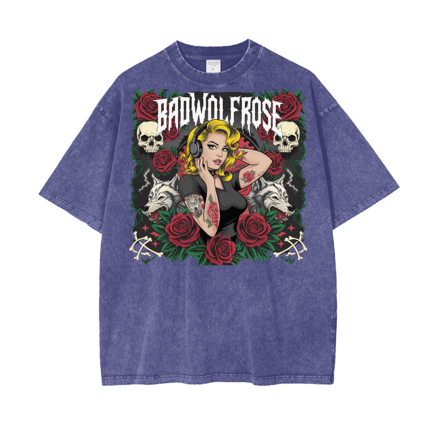 BadWolfRose Oversize Snow Washed T-Shirt
