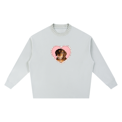 Marie B-Day Collection Knitted Round Neck Oversize Sweatshirt