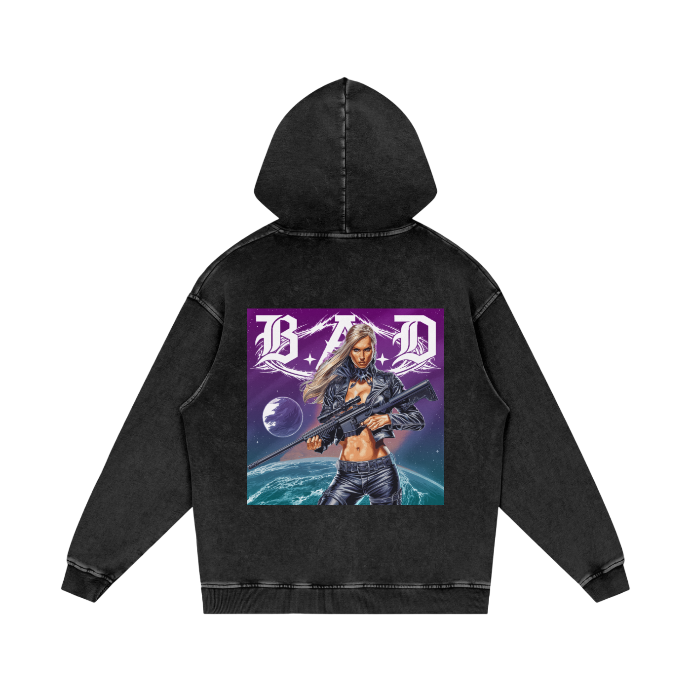 B.A.D. Acid Wash Oversize Hoodie