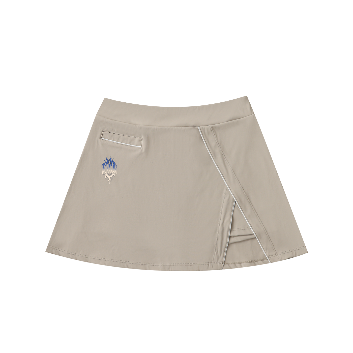 Aonaran Varsity High-Waist Pocketed A-Line Skirt