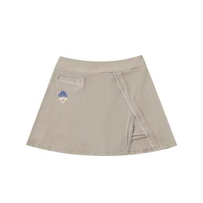 Aonaran Varsity High-Waist Pocketed A-Line Skirt