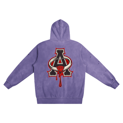 Aonaran DMS Heavyweight Pure Cotton Hand-Frayed Monkey Washed Hoodie