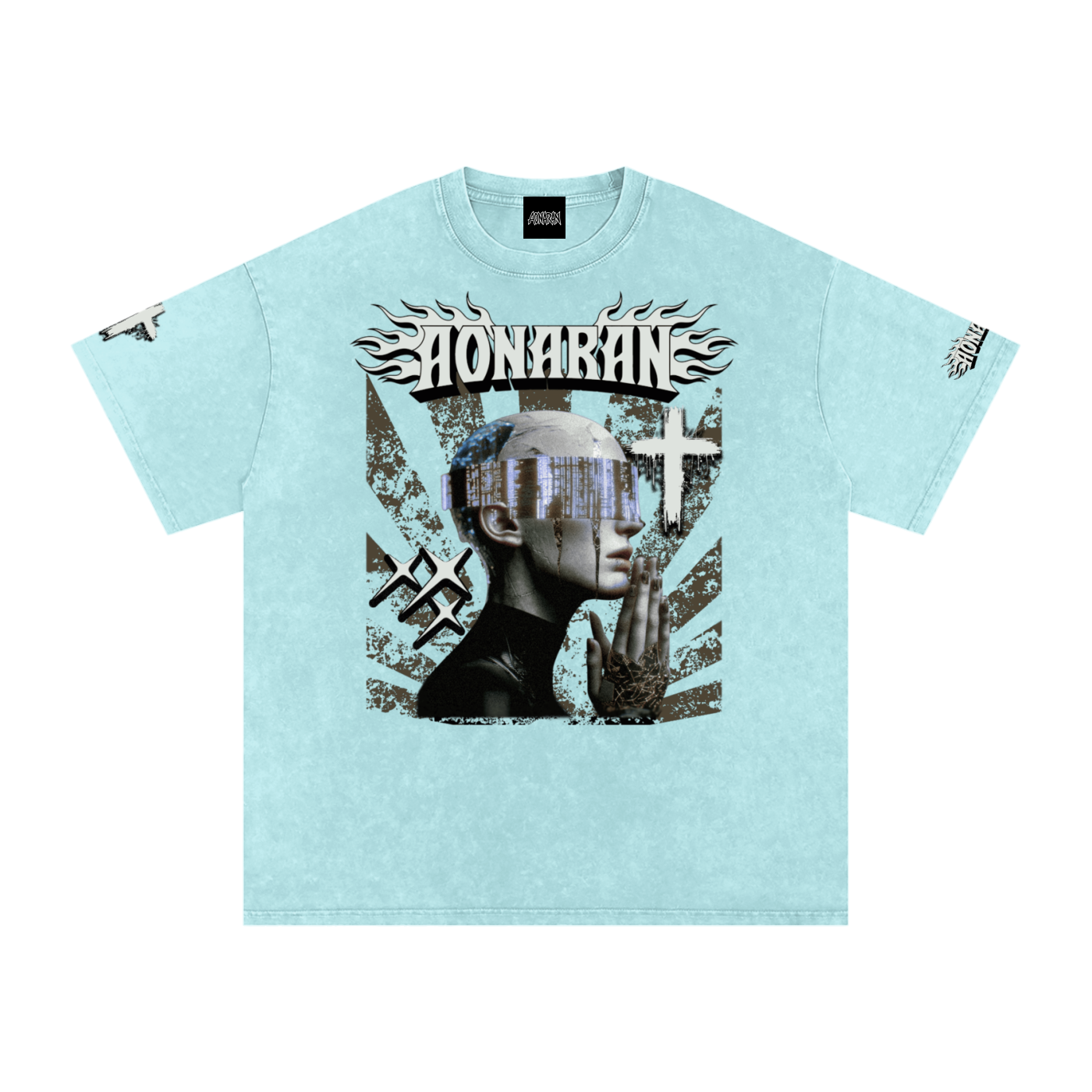 Smiling Tyrant Snow Washed Oversized Cotton T-Shirt