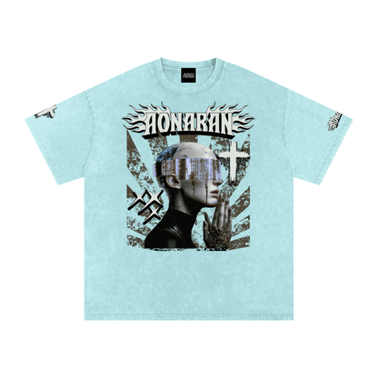 Smiling Tyrant Snow Washed Oversized Cotton T-Shirt