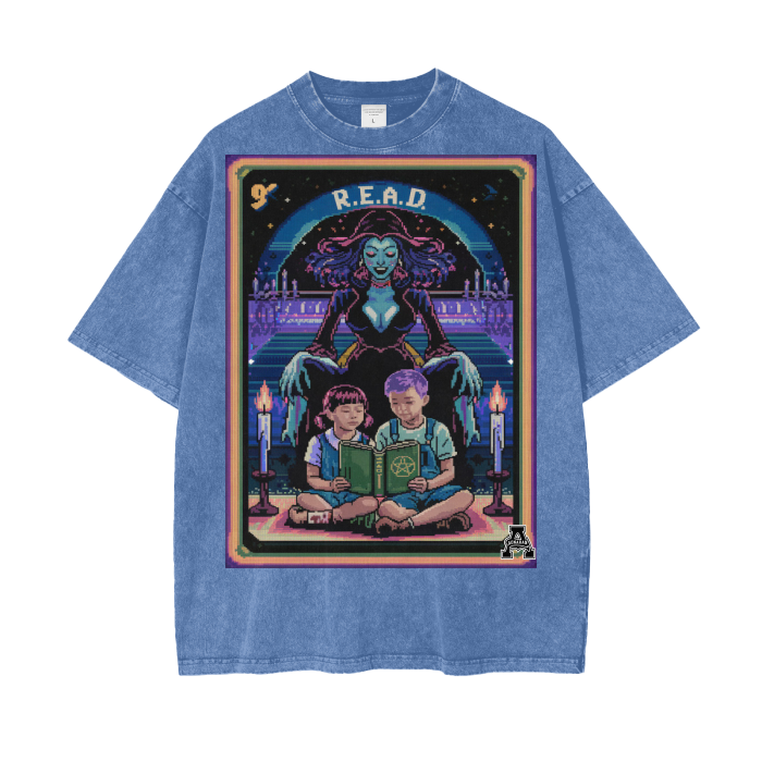 Aonaran Graphic Acid Wash Oversize T-Shirt