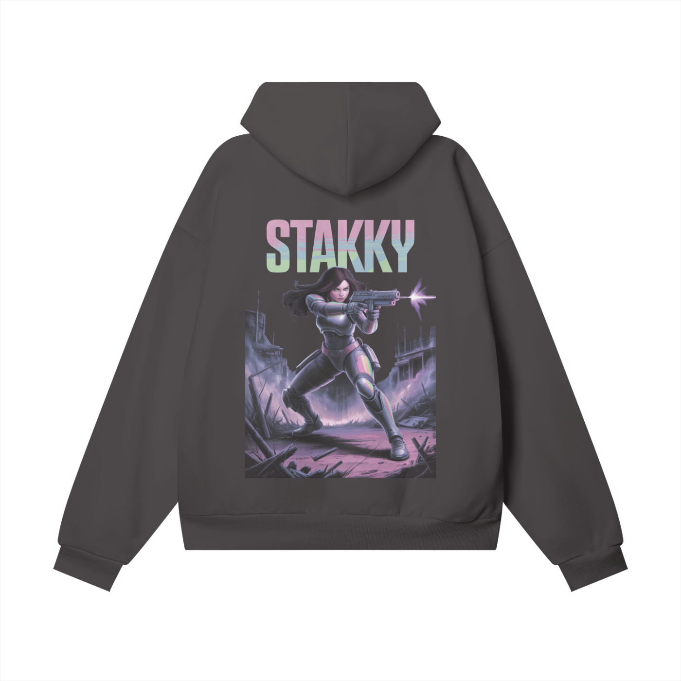 Stakky Season 2 Oversize Heavyweight Hidden Pocket Fleece Hoodie