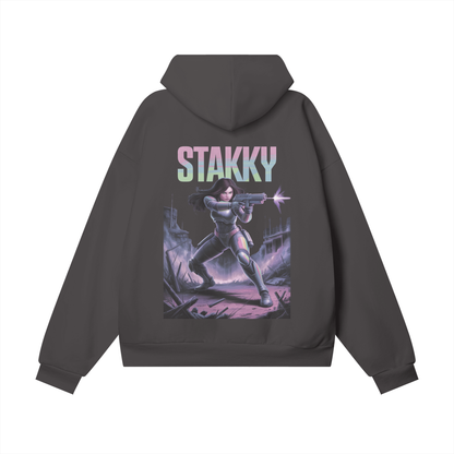 Stakky Season 2 Oversize Heavyweight Hidden Pocket Fleece Hoodie