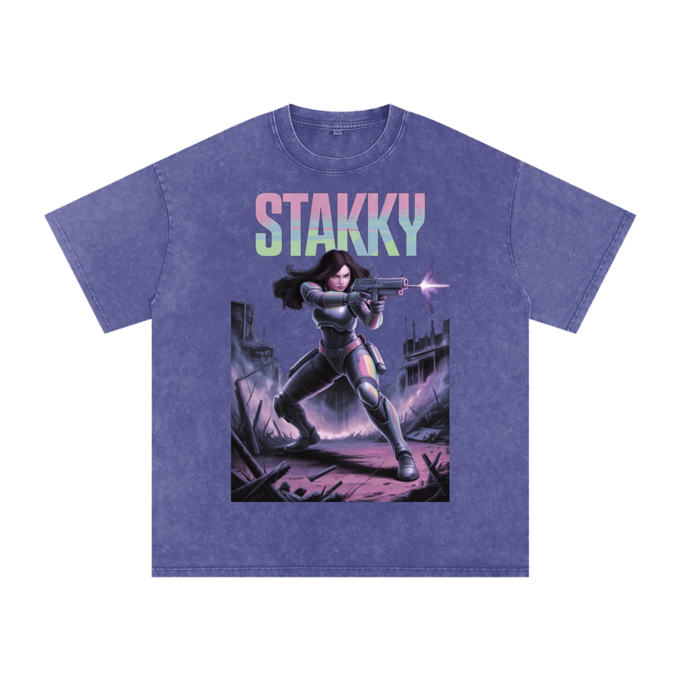 Stakky Season 2 Acid Wash Oversize T-Shirt