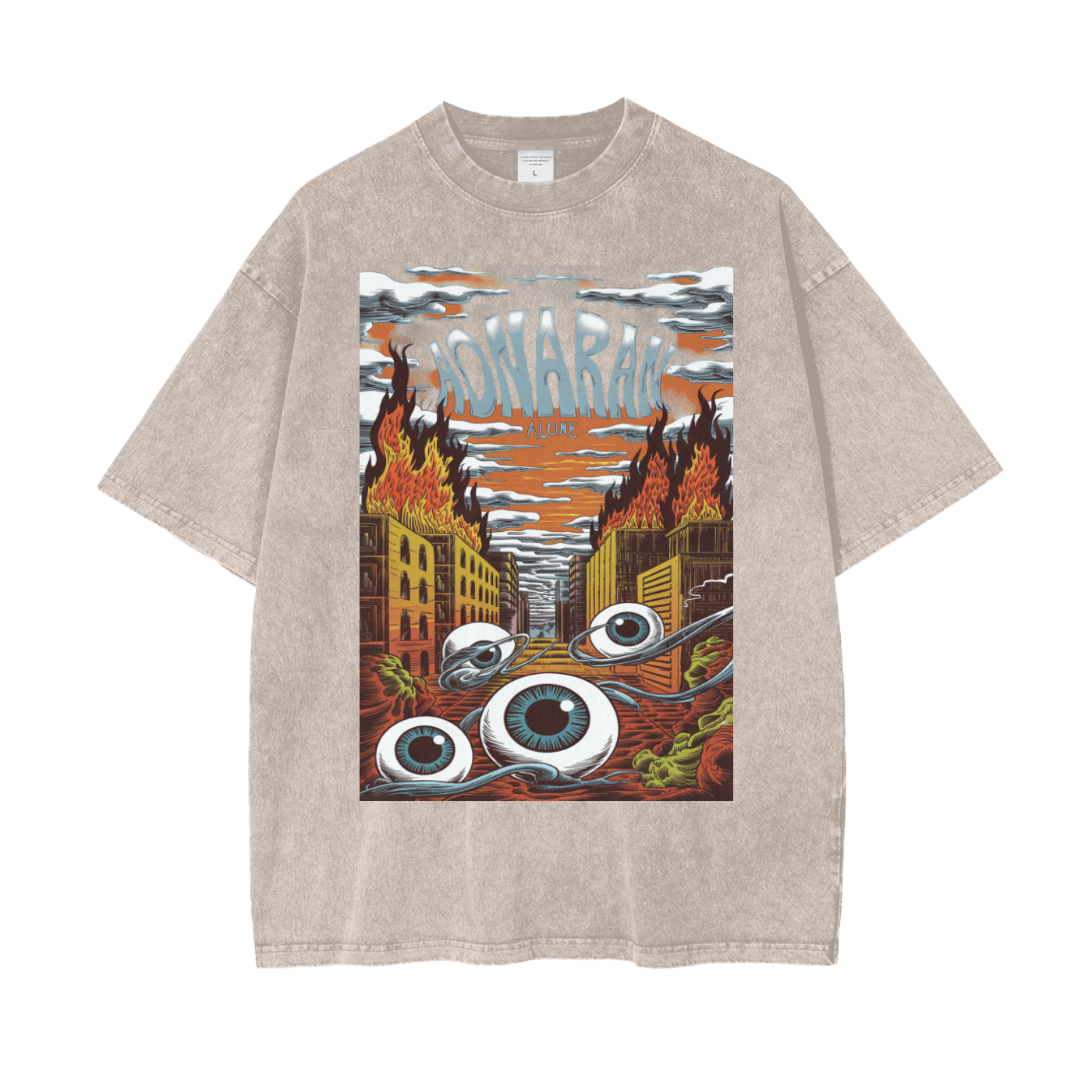 Aonaran Graphic Acid Wash Oversize T-Shirt