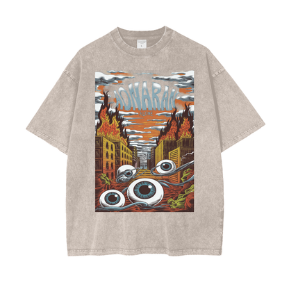Aonaran Graphic Acid Wash Oversize T-Shirt