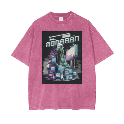 Aonaran Graphic Acid Wash Oversize T-Shirt