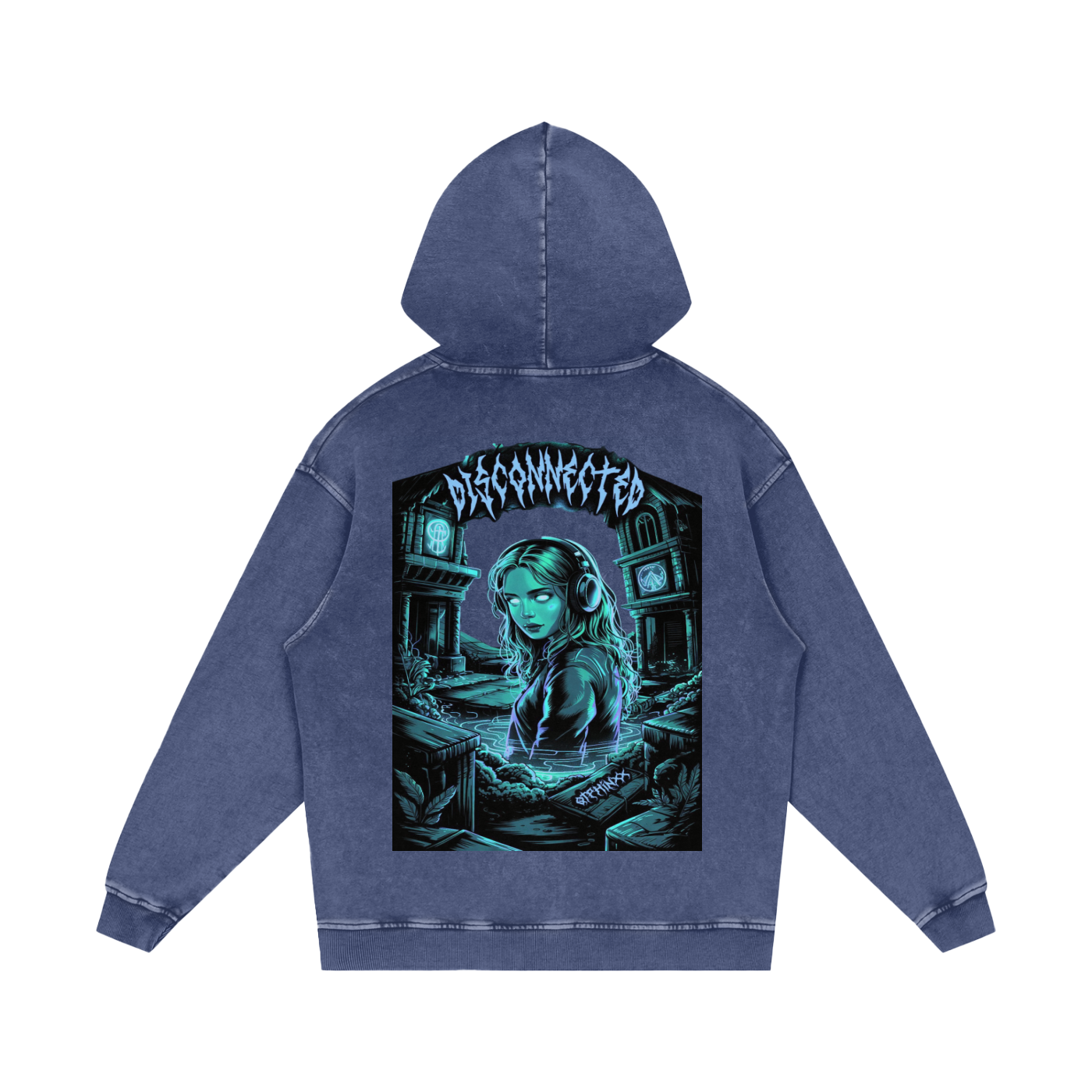 Disconnected Acid Wash Oversize Hoodie