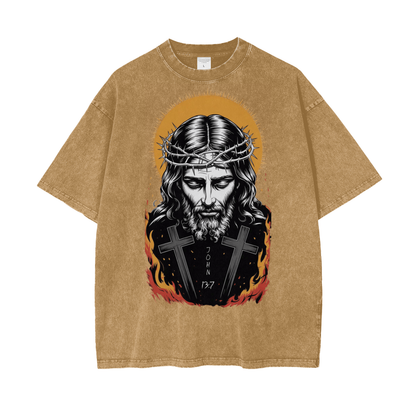 Jesus is King Oversize Snow Washed T-Shirt